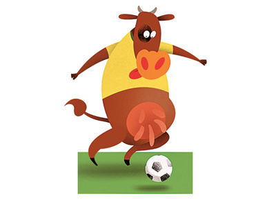 Drible de Vaca (Cow dribble) brazil cartoon character design vector cow dribble football funny language soccer