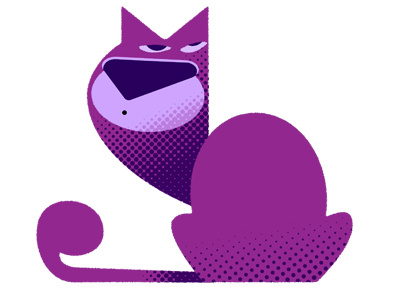 Purple Cat cartoon cat character design drawgood funny humour illustration pet vector