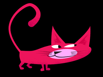 Pink Cat cartoon cat character design drawgood funny humour illustration pet vector