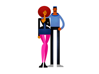 Parisian couple character design couple design drawgood humour illustration man vector woman
