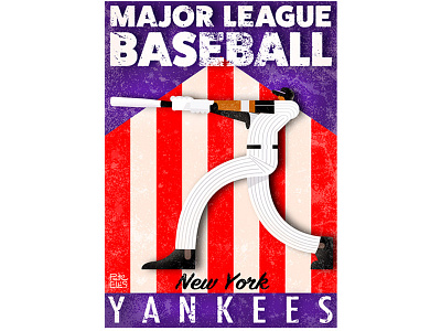 The Yankees baseball drawgood illustration new york poster art retro sport usa vector yankees