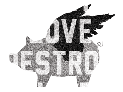 Create Love black and white create flight fly love pig texture typography wings