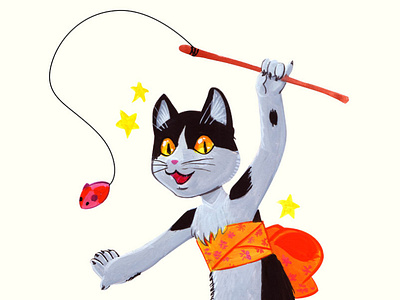 Kitty gouache