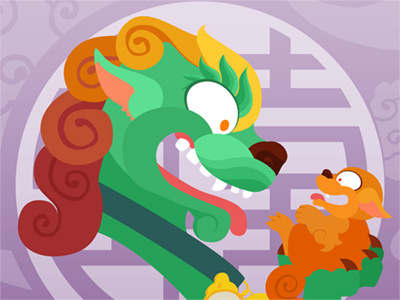 Silly Bestiary : Mama Fu (and Jr) chinese myth fu dog guardian lion lion dog