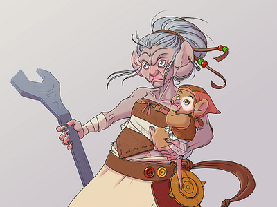 Granny Copper tongue character design challenge goblin rat rodent