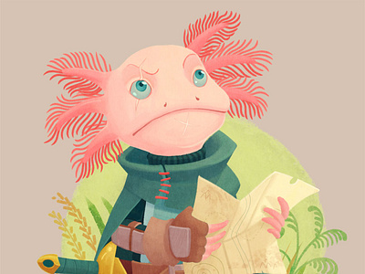 Character-design challenge : Adventurer axolotl
