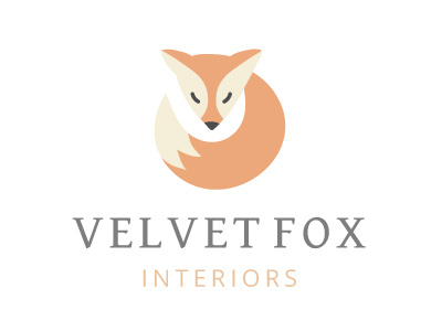 Velvet Fox Logo Concept animal clean fox interiors logo orange