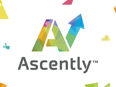 Ascently Logo Concept angular ascently bright colour fractal geometric logo seo
