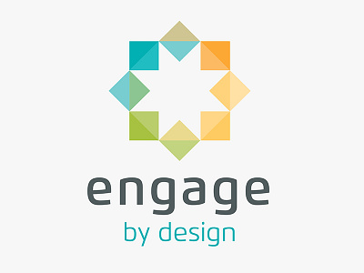 Engage By Design Logo colourful logo star sustainable triangle