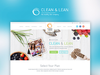 Clean And Lean Homepage Concept clean diet exercise fitness food fresh health healthy
