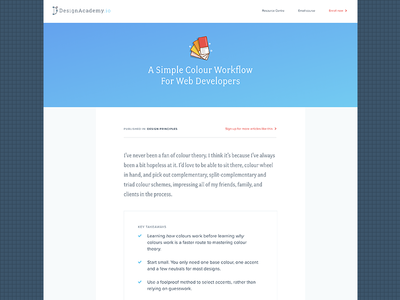 Design Academy Blog - A simple colour workflow for developers