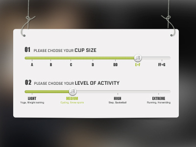 Shock Absorber UI Controls controls green shock absorber slider ui