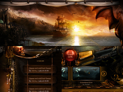 Pirates Caribbean caribbean fantasy game mmorpg pirates sea ship skull