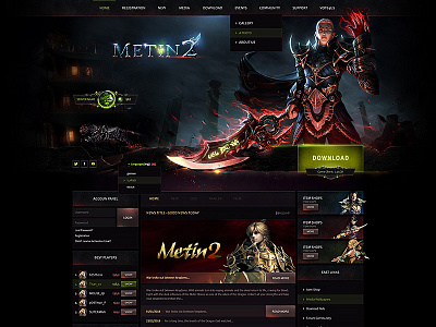 Metin2 Dark Website Template fantasy metin2 mmorgp website