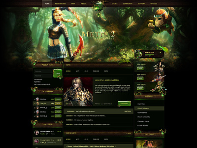 Metin2 Forest Website Template fantasy game lineage metin2 mmorpg muonline