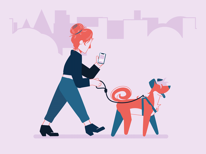 Walk with Lola character character animation design digitalart digitalartist dog dog illustration illustraion illustration illustrator walk walk cycle walkcycle