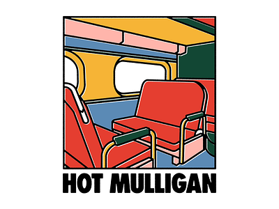 Hot Mulligan - Train illustration linework train type typography