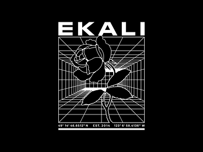 Ekali - Cage flower grid illustration rose type typography wireframe