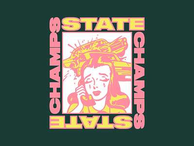 State Champs - Crying Out Loud apparel car crash illustration layout type typography woman
