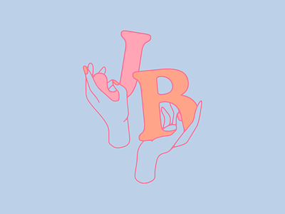 Jetty Bones - Monogram branding hands identity illustration logo pastel type typography