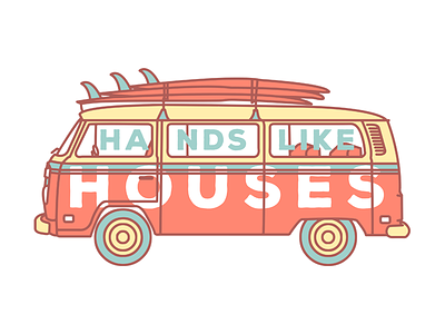 Hands Like Houses - Drift illustration surf surfing type typography van
