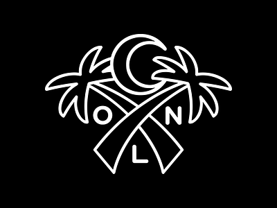 Our Last Night - Summer Nights branding crescent identity logo moon palm trees type typography