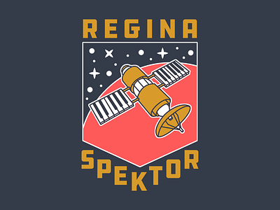 Regina Spektor - Laika badge illustration piano russia satellite type typography