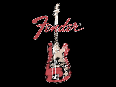 Fender - Jazz Sketch bass grunge guitar illustration sketch texture