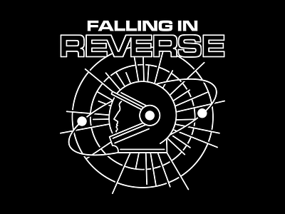 Falling In Reverse - Astronaut astronaut badge illustration linework space type typography