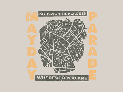 Mayday Parade - Street Maps girl layout map silhouette texture type typography