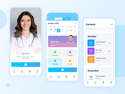 Medicare UI alarm animation app design doctor graphic design illustration medicine minimal sedule simple time ui ux vector