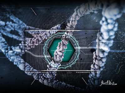 DNA - Futuristic Picoscopic HUD View 3d illustration after effects fantasy futuristic medical outerspace sci fi science fiction illustration syfy