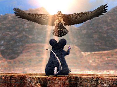 Last Great Act of Defiance cinema 4d defiant eagle hawk motivation poster rat silly animals zbrush