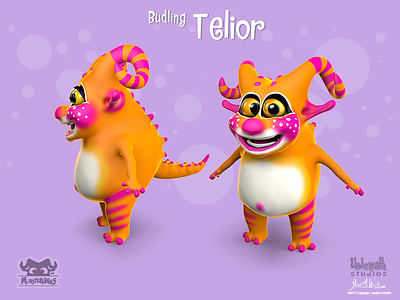 Monsterling: Budling - Telior 3d 3d illustration animation character design characters childrens books cinema 4d illustration kids stories monsterlings monsters zbrush