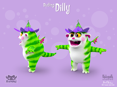 Monsterlings: Budling - Dilly 3d 3d illustration animation character design characters childrens books cinema 4d illustration kids stories monsterlings monsters zbrush