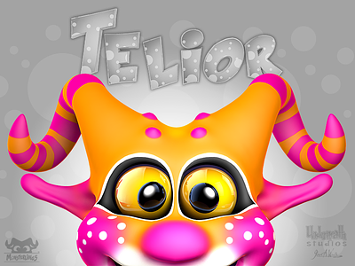 Telior - Close up 3d 3d illustration animation character design characters childrens books cinema 4d illustration kids stories monsterlings monsters zbrush