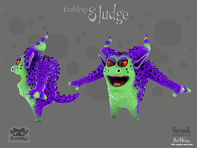 Monsterlings: Grubling - Sludge 3d 3d illustration animation character design characters childrens books cinema 4d illustration kids stories monsterlings monsters zbrush