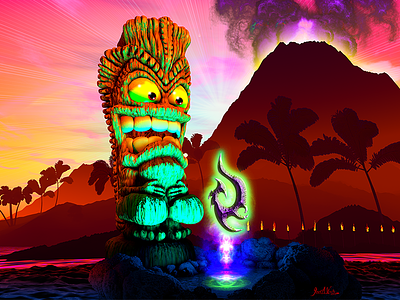 Big Tiki 3d 3d art 3d cartoon 3d tiki gods hawaii island monoa ocean tiki tropical