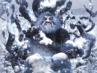 The Lost King of the Frost Giants - Cropped concept art digital illustration giant illsutartion medieval waterfalls