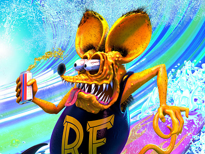 Rat Fink Surfs
