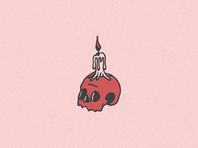 Fast & Bright candle drawing fire flame icon illustration rough simple skull