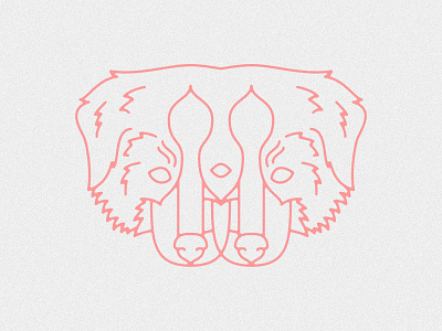 Double Dog clean dog double icon linework logo pink puppy simple twin