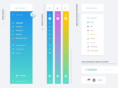 Menu admin panel colors guide style menu menu bar menu design panel tool box toolbar