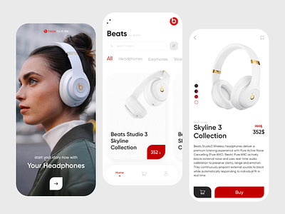 Beats beats beats by dre brand design branding concept design headphones interface main page mobile app mobile app design mobile design mobile ui music music app product design ui ui ux design web