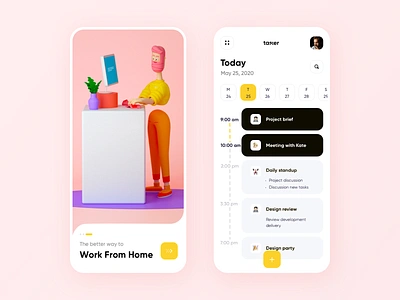 Tasker app 3d illustration activity concept design freelancer illustrations interface management app mobile app design mobile apps mobile ui product design task app task management task manager tasks team work ui ui ux design workfromhome