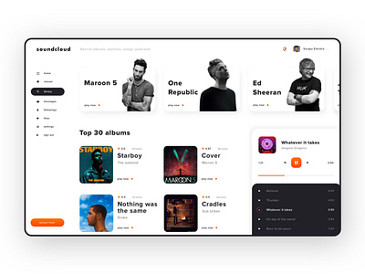 Sound Cloud Concept branding color colorful concept design interface main page music player product design redesign soundcloud ui ui ux design ux web web admin web application web application design website