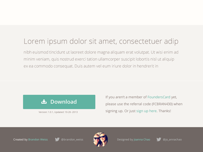 FoundersCard/Safari Extension by Brandon Weiss brown flat gray green