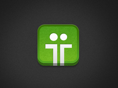 AdoptTogether iPhone App Icon app app icon bevel green icon mobile mobile app texture ui