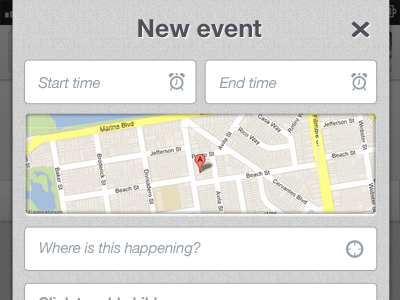 YourTurn Create New Event app gray ios native pattern pull down