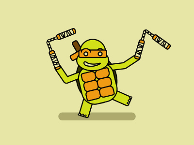 michael angelo animation character design flat art icon design illustration illustrator michel angelo ninja turtles